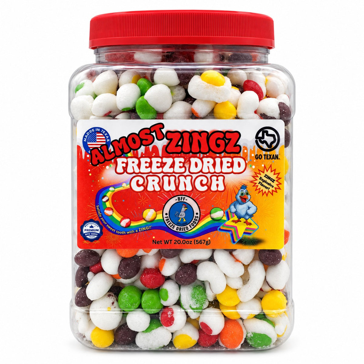 Almost Zingz Original freeze-dried candy 20 ounce jar