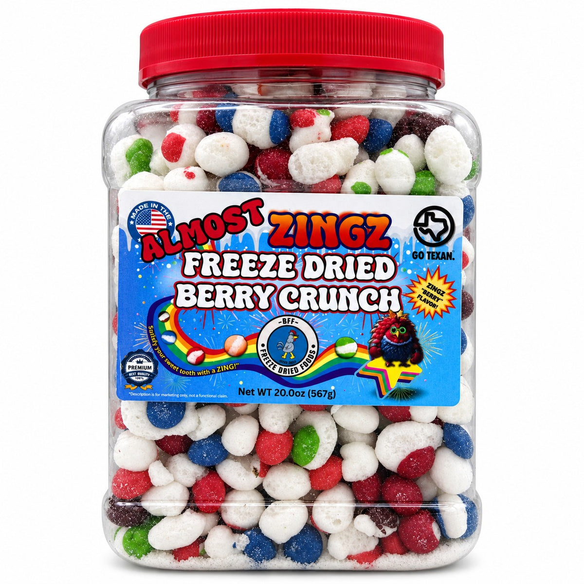 Almost Zingz Wild Berry freeze-dried candy 20 ounce jar