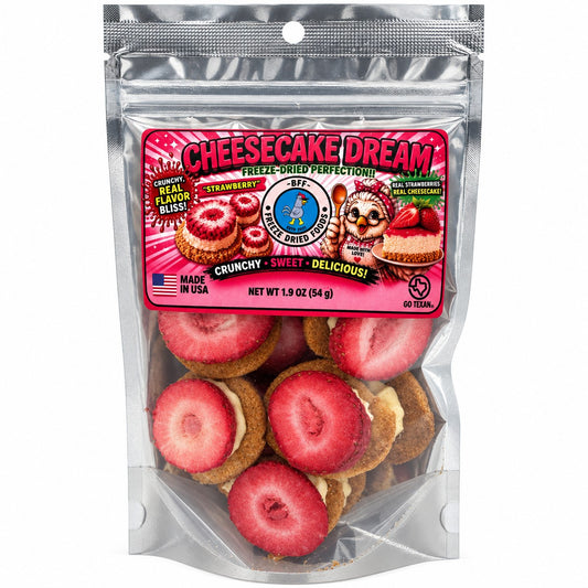 Strawberry Cheesecake Dreams freeze-dried dessert snack