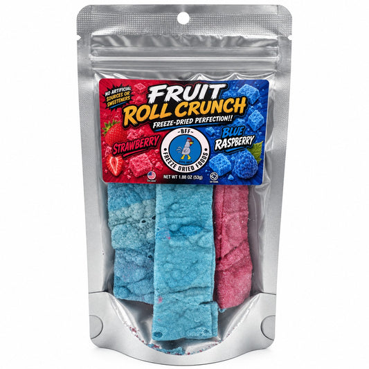 Fruit Roll Crunch freeze-dried candy in resealable bag