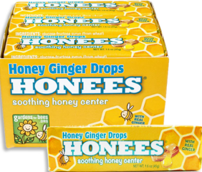 HONEES STICK PACK - HONEY GINGER COUGH DROPS